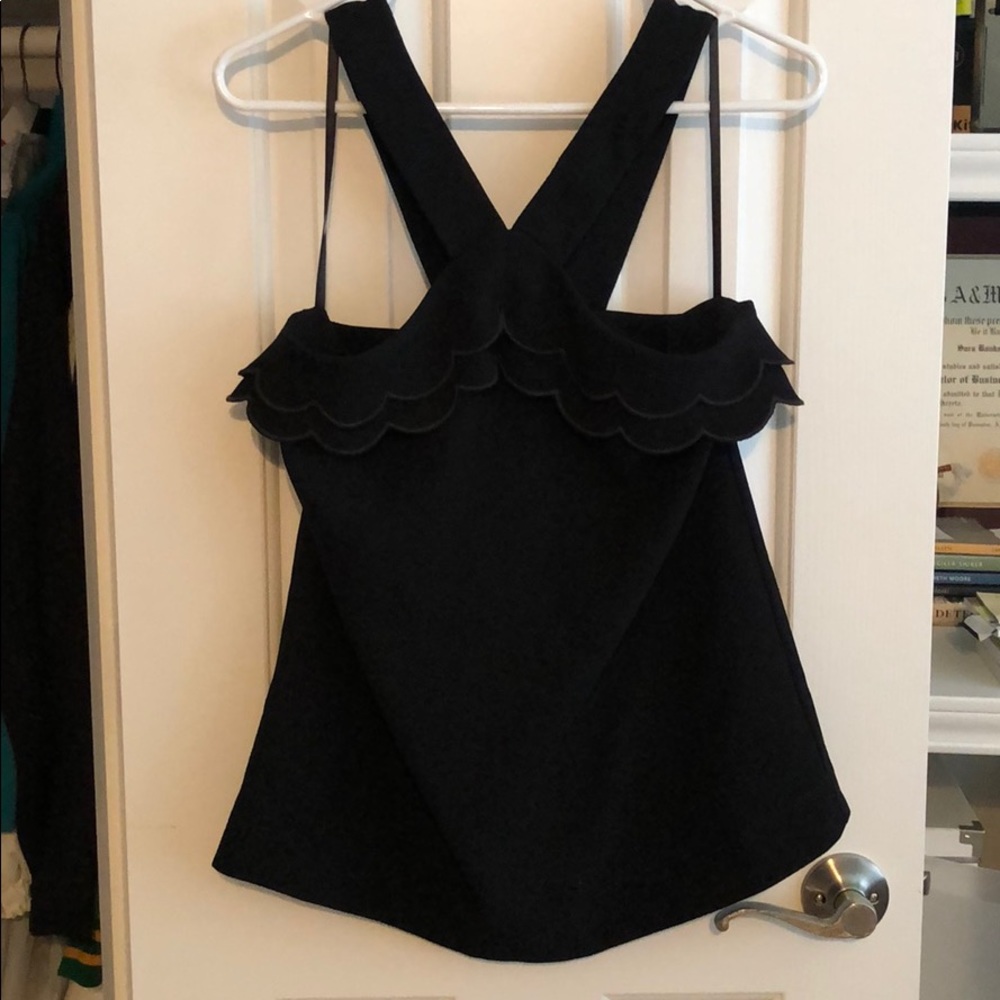 Black scalloped tank